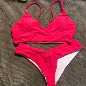 Neon Coral Bikini Set